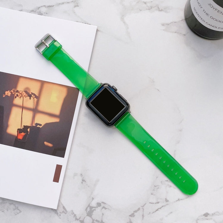 Transparentes Jelly-Armband für Apple Watch Series 7 (41 mm), 6, SE, 5 und 4 (40 mm), 3, 2 und 1 (38 mm), 7 (45 mm), 6, SE, 5 und 4 (44 mm) sowie 3, 2 und 1 (42 mm)