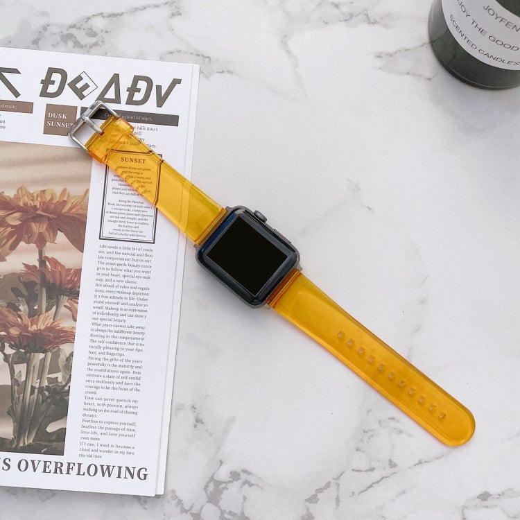 Transparentes Jelly-Armband für Apple Watch Series 7 (41 mm), 6, SE, 5 und 4 (40 mm), 3, 2 und 1 (38 mm), 7 (45 mm), 6, SE, 5 und 4 (44 mm) sowie 3, 2 und 1 (42 mm)