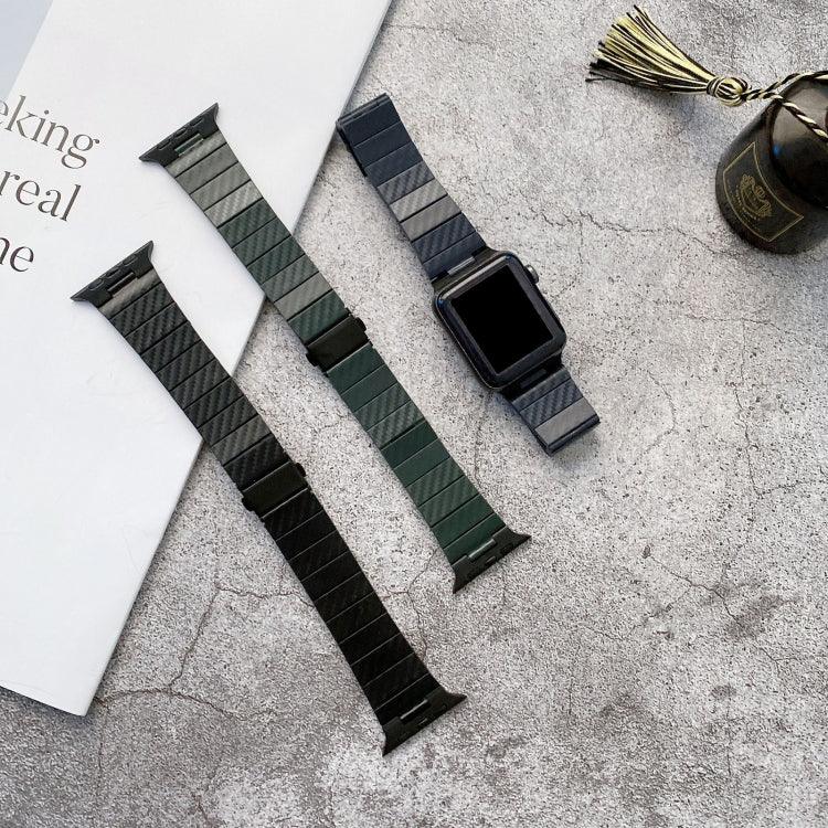 DD29 Carbon Fiber Texture Watchband For Apple Watch Series, 7 41mm / 6&SE&5&4 40mm / 3&2&1 38mm, 7 45mm / 6&SE&5&4 44mm / 3&2&1 42mm