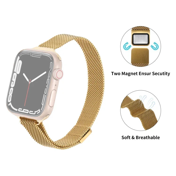 Milanaise-Armband für Apple Watch Series 7 (41 mm), 6, SE, 5 und 4 (40 mm), 3, 2 und 1 (38 mm) und 7 (45 mm), 6, SE, 5 und 4 (44 mm) sowie 3, 2 und 1 (42 mm)