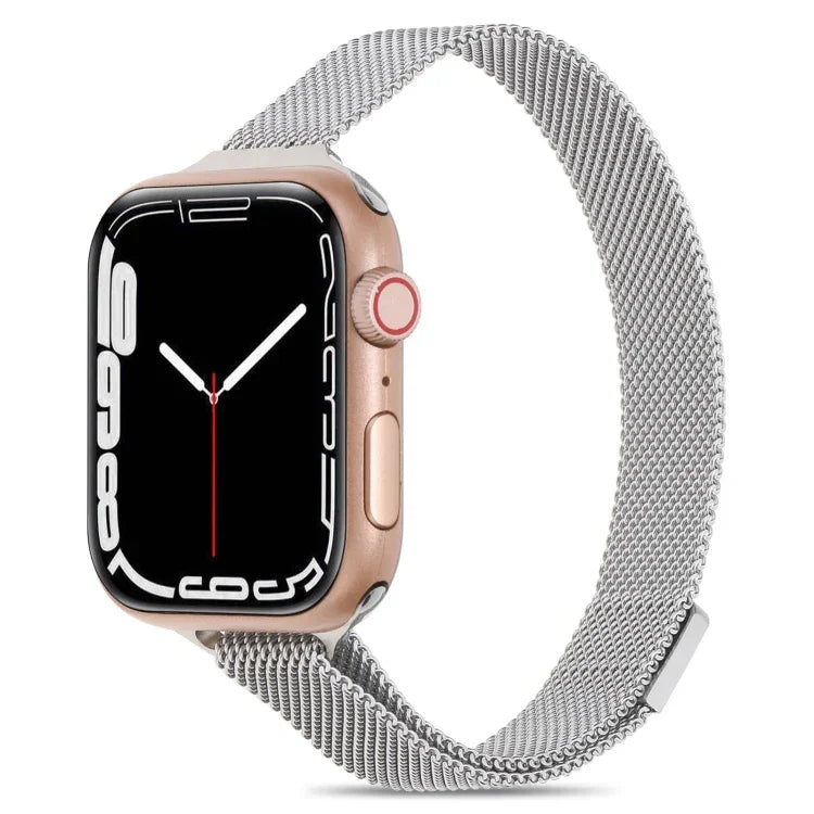 Milanaise-Armband für Apple Watch Series 7 (41 mm), 6, SE, 5 und 4 (40 mm), 3, 2 und 1 (38 mm) und 7 (45 mm), 6, SE, 5 und 4 (44 mm) sowie 3, 2 und 1 (42 mm)