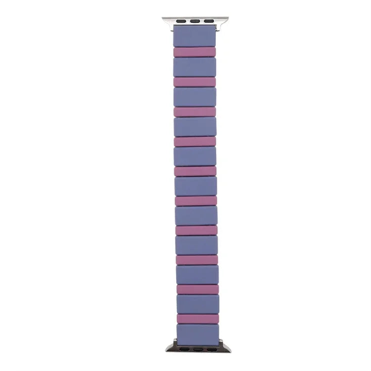Silikon-Armband mit Verbindungsstücken für Apple Watch Series 7 (41 mm), 6, SE, 5 und 4 (40 mm), 3, 2 und 1 (38 mm) und 7 (45 mm), 6, SE, 5 und 4 (44 mm) sowie 3, 2 und 1 (42 mm)