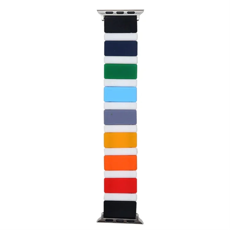 Silikon-Armband mit Verbindungsstücken für Apple Watch Series 7 (41 mm), 6, SE, 5 und 4 (40 mm), 3, 2 und 1 (38 mm) und 7 (45 mm), 6, SE, 5 und 4 (44 mm) sowie 3, 2 und 1 (42 mm)