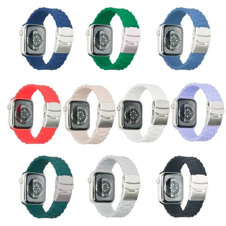 Drei-Perlen-Armband für Apple Watch Series 7 (41 mm), 6, SE, 5 und 4 (40 mm), 3, 2 und 1 (38 mm) und 7 (45 mm), 6, SE, 5 und 4 (44 mm) sowie 3, 2 und 1 (42 mm)