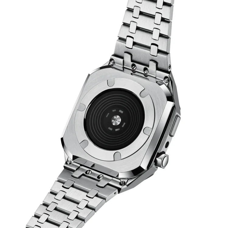 Integriertes Eichenholz-Metallarmband + Uhrengehäuse für Apple Watch Series 6, SE, 5 und 4 (44 mm)