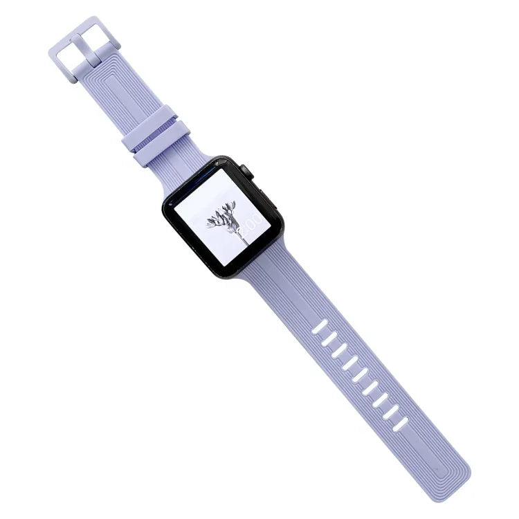 Silikonarmband mit Gewinde für Apple Watch Series 7 (41 mm), 6, SE, 5 und 4 (40 mm), 3, 2 und 1 (38 mm) und 7 (45 mm), 6, SE, 5 und 4 (44 mm) sowie 3, 2 und 1 (42 mm).