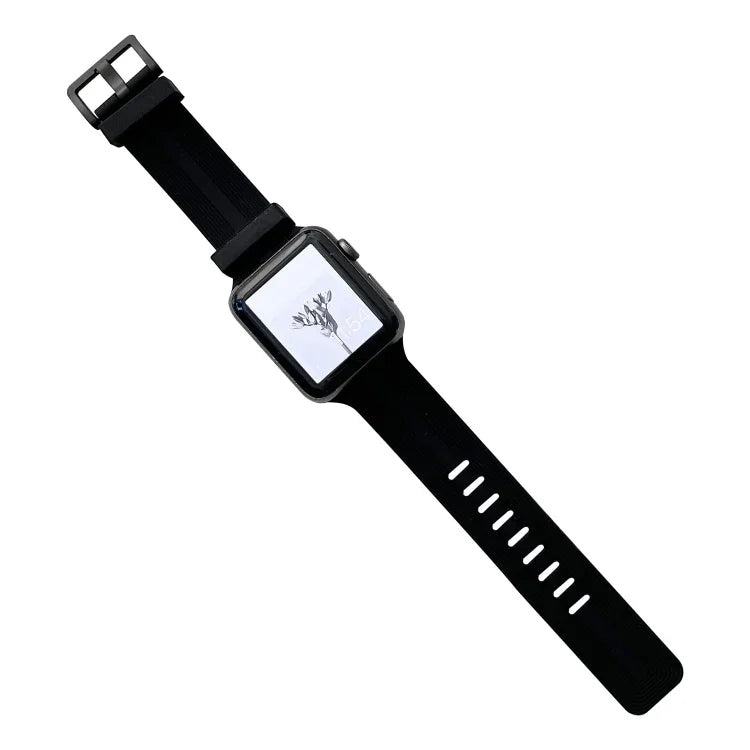 Silikonarmband mit Gewinde für Apple Watch Series 7 (41 mm), 6, SE, 5 und 4 (40 mm), 3, 2 und 1 (38 mm) und 7 (45 mm), 6, SE, 5 und 4 (44 mm) sowie 3, 2 und 1 (42 mm).