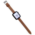 Einfaches Lederarmband für Apple Watch Series 7 (41 mm), 6, SE, 5 und 4 (40 mm), 3, 2 und 1 (38 mm) und 7 (45 mm), 6, SE, 5 und 4 (44 mm) sowie 3, 2 und 1 (42 mm).