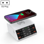838w 9 in 1 100W 4 PD 3.0 USB-C / Type-C + 4 QC 3.0 USB Anschlüsse Intelligentes Digitaldisplay Drahtlosladegerät, EU Stecker, US Stecker, UK Stecker, AU Stecker