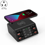 838w 9 in 1 100W 4 PD 3.0 USB-C / Type-C + 4 QC 3.0 USB Anschlüsse Intelligentes Digitaldisplay Drahtlosladegerät, EU Stecker, US Stecker, UK Stecker, AU Stecker