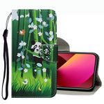 Coloured Drawing Pattern Leather Phone Case, For iPhone 13 mini, For iPhone 13, For iPhone 13 Pro