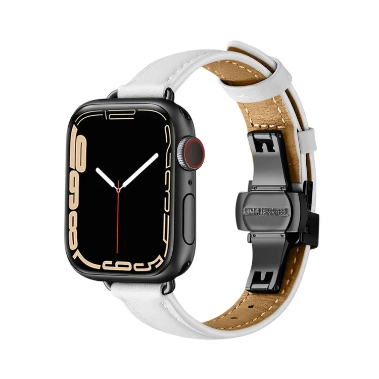 Schlankes Armband mit Schmetterlingsschließe für Apple Watch Series 7 (41 mm), 6, SE, 5 und 4 (40 mm) sowie 3, 2 und 1 (38 mm)