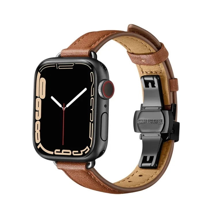 Schlankes Armband mit Schmetterlingsschließe für Apple Watch Series 7 (41 mm), 6, SE, 5 und 4 (40 mm) sowie 3, 2 und 1 (38 mm)