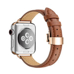Schlankes Armband mit Schmetterlingsschließe für Apple Watch Series 7 (41 mm), 6, SE, 5 und 4 (40 mm) sowie 3, 2 und 1 (38 mm)