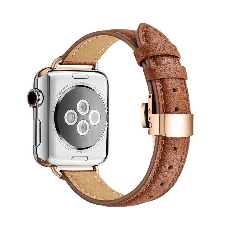 Schlankes Armband mit Schmetterlingsschließe für Apple Watch Series 7 (41 mm), 6, SE, 5 und 4 (40 mm) sowie 3, 2 und 1 (38 mm)