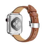 Schlankes Armband mit Schmetterlingsschließe für Apple Watch Series 7 (41 mm), 6, SE, 5 und 4 (40 mm) sowie 3, 2 und 1 (38 mm)