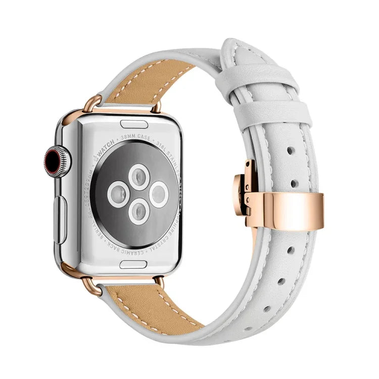 Schlankes Armband mit Schmetterlingsschließe für Apple Watch Series 7 (41 mm), 6, SE, 5 und 4 (40 mm) sowie 3, 2 und 1 (38 mm)