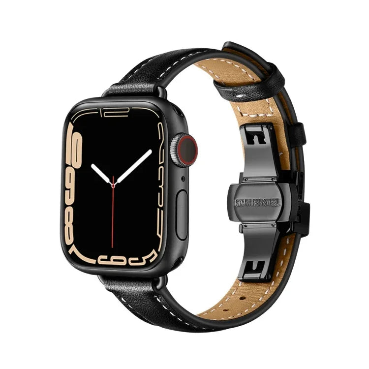Schlankes Armband mit Schmetterlingsschließe für Apple Watch Series 7 (41 mm), 6, SE, 5 und 4 (40 mm) sowie 3, 2 und 1 (38 mm)