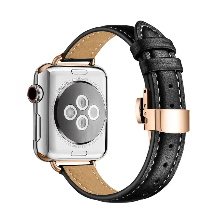 Schlankes Armband mit Schmetterlingsschließe für Apple Watch Series 7 (41 mm), 6, SE, 5 und 4 (40 mm) sowie 3, 2 und 1 (38 mm)