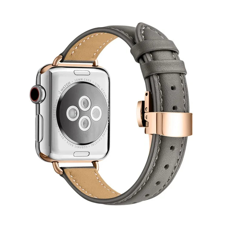 Schlankes Armband mit Schmetterlingsschließe für Apple Watch Series 7 (41 mm), 6, SE, 5 und 4 (40 mm) sowie 3, 2 und 1 (38 mm)