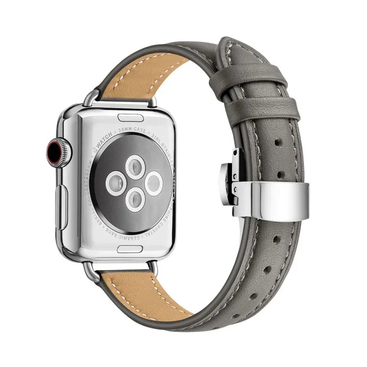 Schlankes Armband mit Schmetterlingsschließe für Apple Watch Series 7 (41 mm), 6, SE, 5 und 4 (40 mm) sowie 3, 2 und 1 (38 mm)