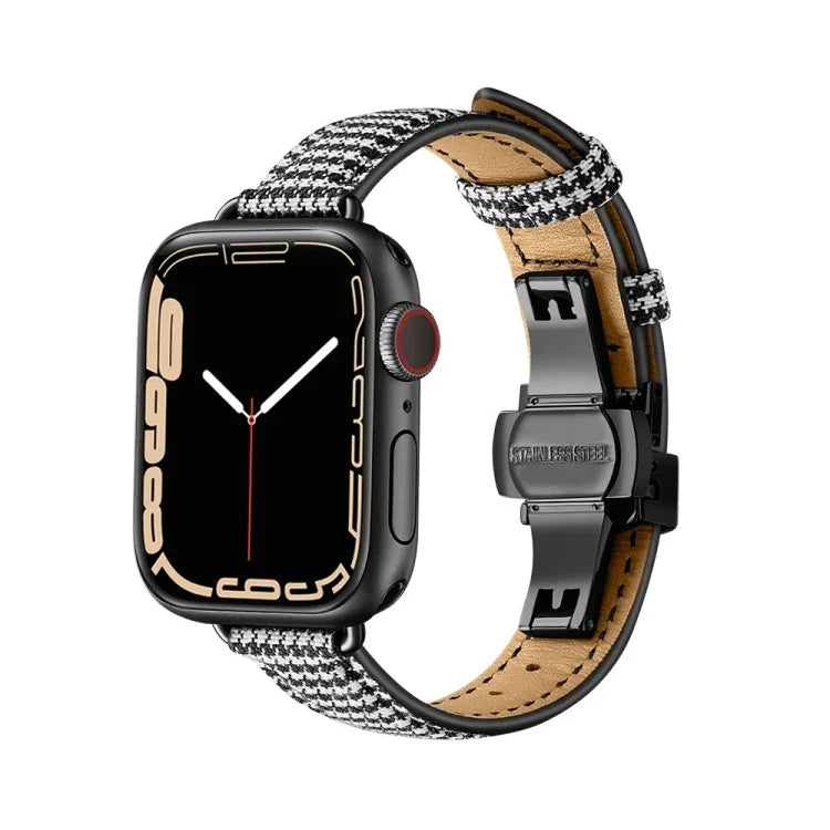Schlankes Armband mit Schmetterlingsschließe für Apple Watch Series 7 (41 mm), 6, SE, 5 und 4 (40 mm) sowie 3, 2 und 1 (38 mm)