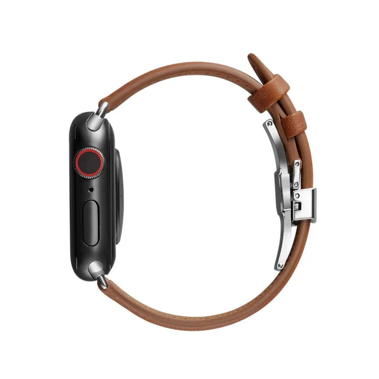 Schlankes Armband mit Schmetterlingsschließe für Apple Watch Series 7 (41 mm), 6, SE, 5 und 4 (40 mm) sowie 3, 2 und 1 (38 mm)