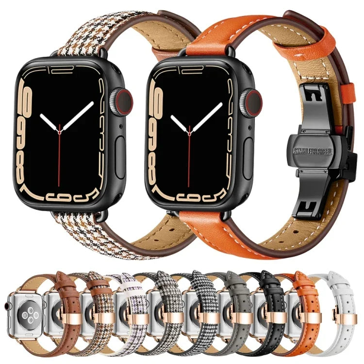 Schlankes Armband mit Schmetterlingsschließe für Apple Watch Series 7 (41 mm), 6, SE, 5 und 4 (40 mm) sowie 3, 2 und 1 (38 mm)