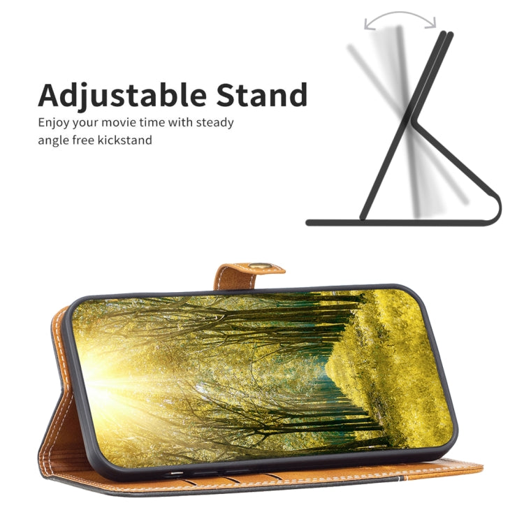 BF12 Color Matching Double Line Leather Phone Case, For iPhone 13 Pro Max