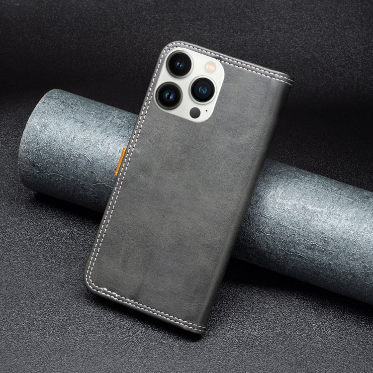 BF12 Color Matching Double Line Leather Phone Case, For iPhone 13 Pro Max
