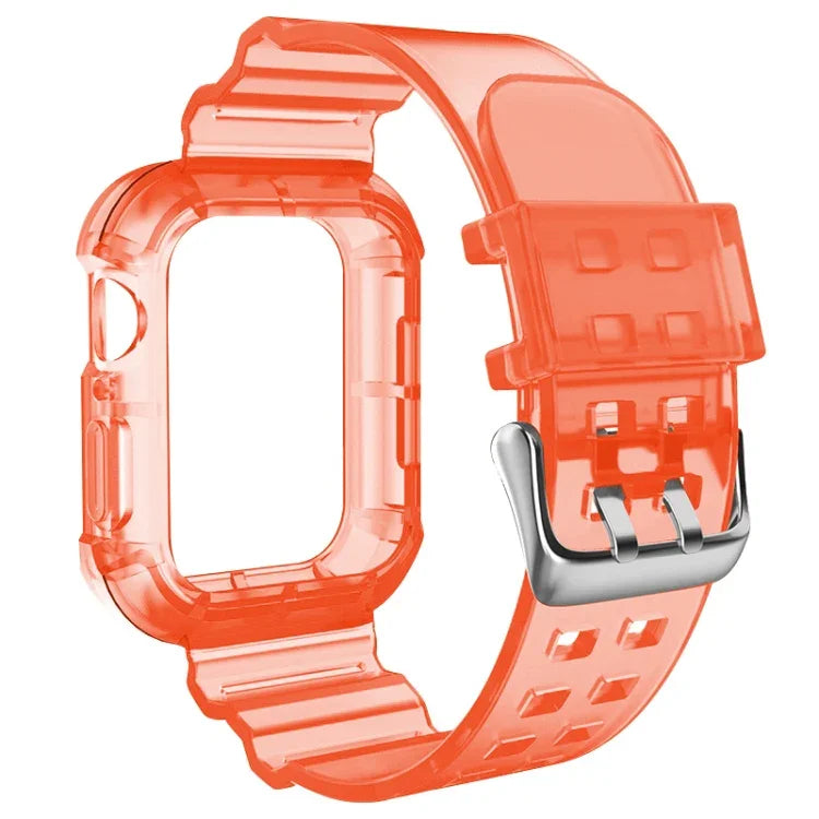 Transparentes Armband für Apple Watch Series 8&7 45mm / SE 2&6&SE&5&4 44mm / 3&2&1 42mm (Transparent Braun), 7 41mm / 6&SE&5&4 40mm / 3&2&1 38mm, 7 45mm / 6&SE&5&4 44mm / 3&2&1 42mm