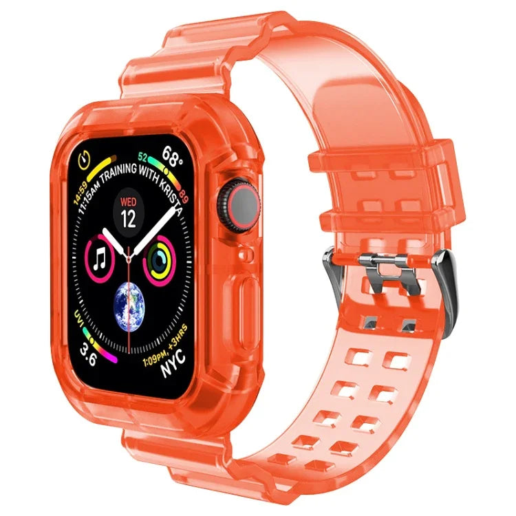 Transparentes Armband für Apple Watch Series 8&7 45mm / SE 2&6&SE&5&4 44mm / 3&2&1 42mm (Transparent Braun), 7 41mm / 6&SE&5&4 40mm / 3&2&1 38mm, 7 45mm / 6&SE&5&4 44mm / 3&2&1 42mm