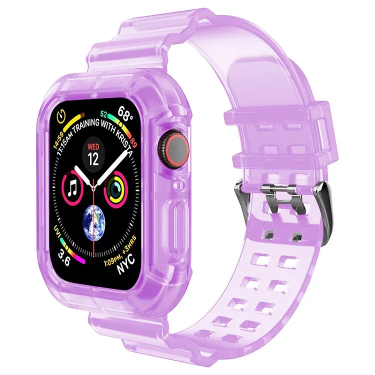 Transparentes Armband für Apple Watch Series 8&7 45mm / SE 2&6&SE&5&4 44mm / 3&2&1 42mm (Transparent Braun), 7 41mm / 6&SE&5&4 40mm / 3&2&1 38mm, 7 45mm / 6&SE&5&4 44mm / 3&2&1 42mm