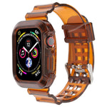 Transparentes Armband für Apple Watch Series 8&7 45mm / SE 2&6&SE&5&4 44mm / 3&2&1 42mm (Transparent Braun), 7 41mm / 6&SE&5&4 40mm / 3&2&1 38mm, 7 45mm / 6&SE&5&4 44mm / 3&2&1 42mm