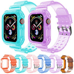 Transparentes Armband für Apple Watch Series 8&7 45mm / SE 2&6&SE&5&4 44mm / 3&2&1 42mm (Transparent Braun), 7 41mm / 6&SE&5&4 40mm / 3&2&1 38mm, 7 45mm / 6&SE&5&4 44mm / 3&2&1 42mm