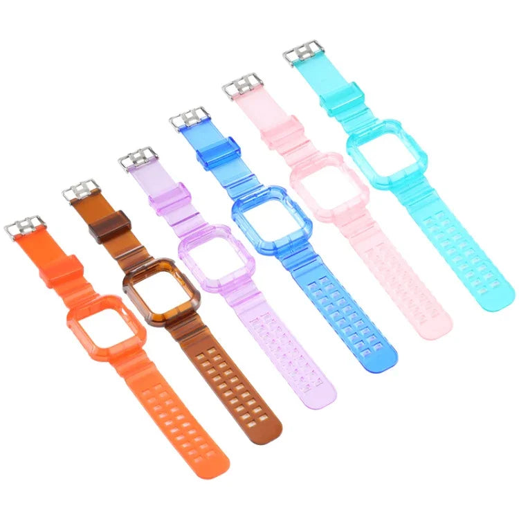 Transparentes Armband für Apple Watch Series 8&7 45mm / SE 2&6&SE&5&4 44mm / 3&2&1 42mm (Transparent Braun), 7 41mm / 6&SE&5&4 40mm / 3&2&1 38mm, 7 45mm / 6&SE&5&4 44mm / 3&2&1 42mm