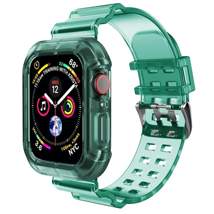 Transparentes Armband für Apple Watch Series 8&7 45mm / SE 2&6&SE&5&4 44mm / 3&2&1 42mm (Transparent Braun), 7 41mm / 6&SE&5&4 40mm / 3&2&1 38mm, 7 45mm / 6&SE&5&4 44mm / 3&2&1 42mm