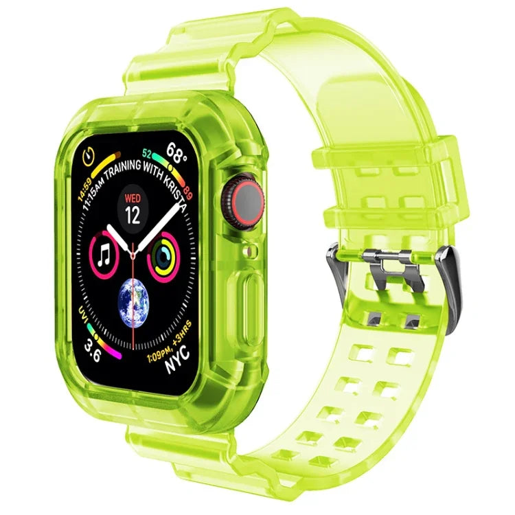 Transparentes Armband für Apple Watch Series 8&7 45mm / SE 2&6&SE&5&4 44mm / 3&2&1 42mm (Transparent Braun), 7 41mm / 6&SE&5&4 40mm / 3&2&1 38mm, 7 45mm / 6&SE&5&4 44mm / 3&2&1 42mm