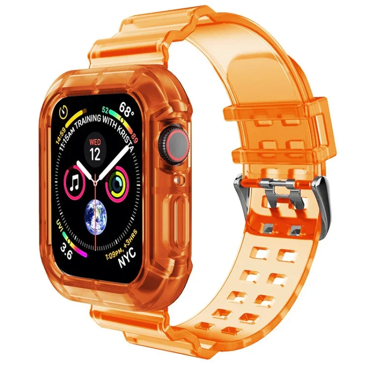 Transparentes Armband für Apple Watch Series 8&7 45mm / SE 2&6&SE&5&4 44mm / 3&2&1 42mm (Transparent Braun), 7 41mm / 6&SE&5&4 40mm / 3&2&1 38mm, 7 45mm / 6&SE&5&4 44mm / 3&2&1 42mm