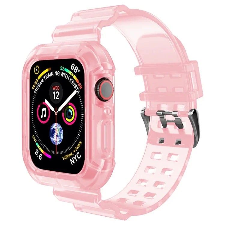 Transparentes Armband für Apple Watch Series 8&7 45mm / SE 2&6&SE&5&4 44mm / 3&2&1 42mm (Transparent Braun), 7 41mm / 6&SE&5&4 40mm / 3&2&1 38mm, 7 45mm / 6&SE&5&4 44mm / 3&2&1 42mm