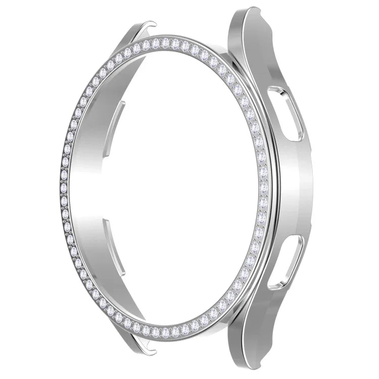 Einreihiges, diamantgemustertes PC-Uhrengehäuse mit Aussparungen, für Samsung Galaxy Watch4 44 mm