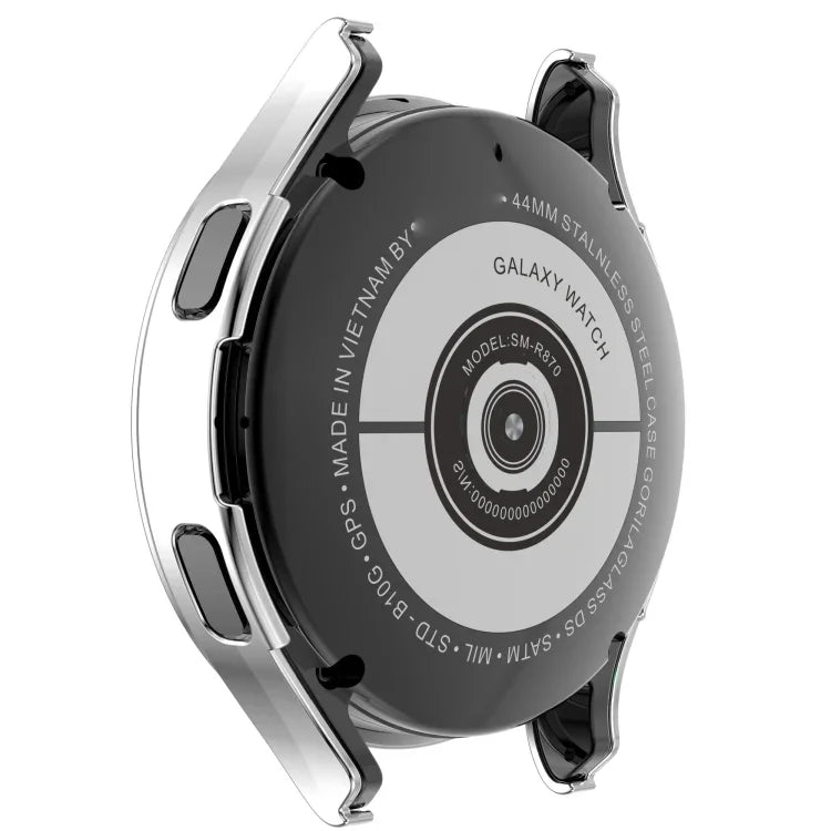 Einreihiges, diamantgemustertes PC-Uhrengehäuse mit Aussparungen, für Samsung Galaxy Watch4 44 mm