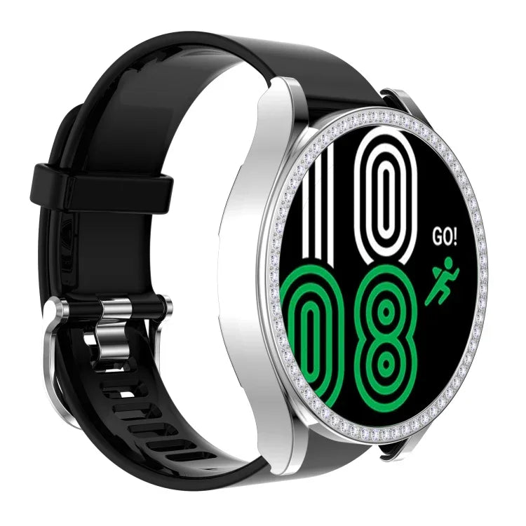 Einreihiges, diamantgemustertes PC-Uhrengehäuse mit Aussparungen, für Samsung Galaxy Watch4 44 mm
