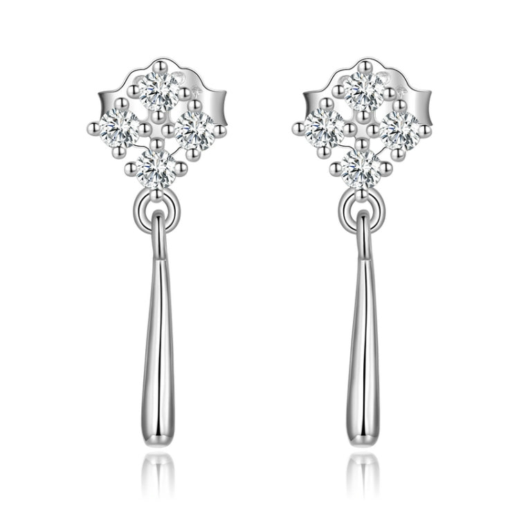 S925 Sterling Silber Ohrstecker für Damen, glänzend (Silber)