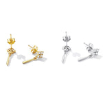S925 Sterling Silber Ohrstecker für Damen, glänzend (Silber)