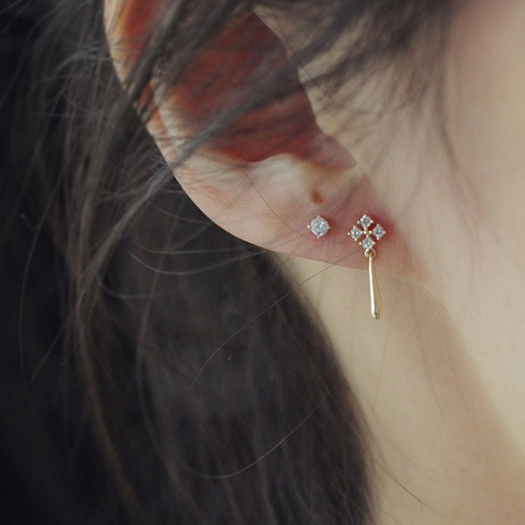 S925 Sterling Silber Ohrstecker für Damen, glänzend (Silber)