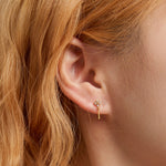 S925 Sterling Silber Ohrstecker für Damen, glänzend (Silber)