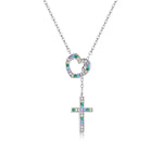 Herzkreuz-Halskette für Damen aus 925er Sterlingsilber