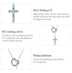 Herzkreuz-Halskette für Damen aus 925er Sterlingsilber