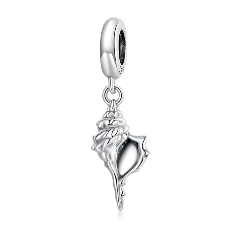 S925 Sterling Silber Muschelanhänger DIY Armband Halskette Accessoires, Muschel